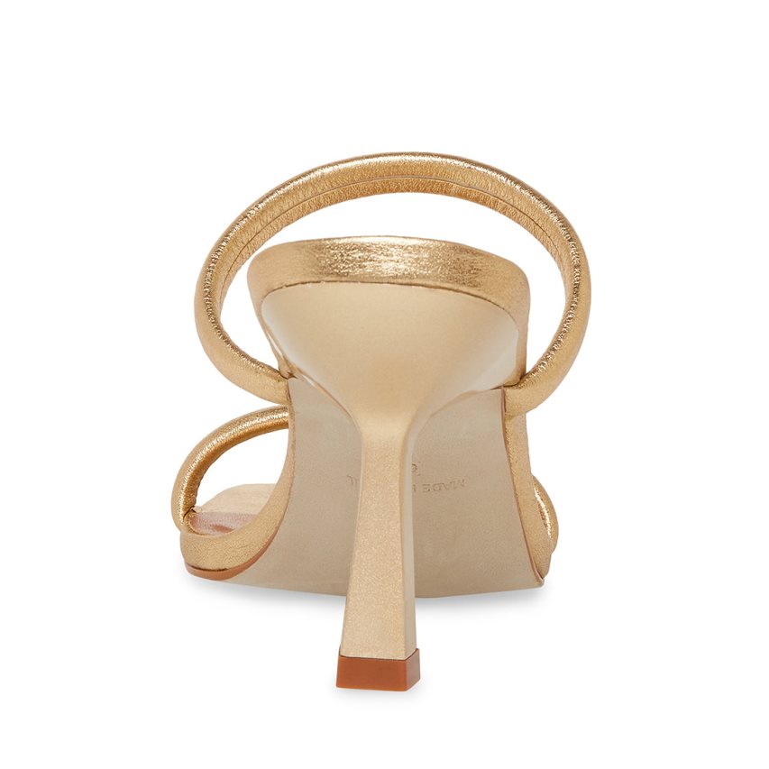 Sandalias Tacones Steve Madden Joy Cuero Mujer Doradas | ES BP2814